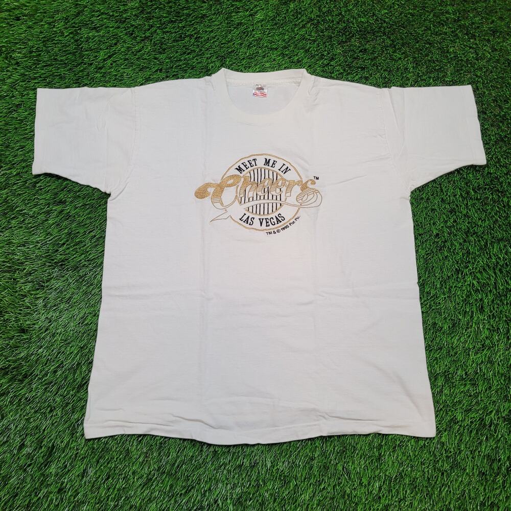 VTG 90s 1995 Cheers Las Vegas T-Shirt XL Embroidered Logo Made in USA